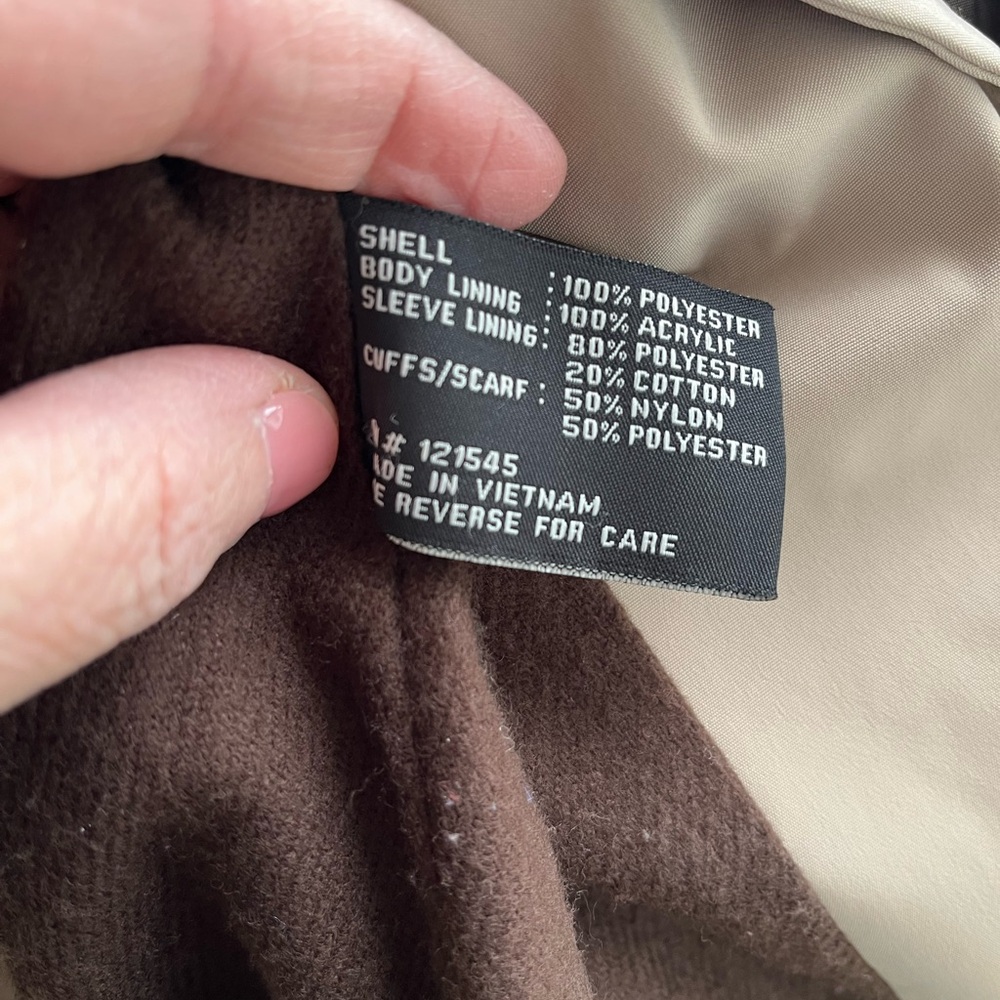 London Fog Women's Beige/Tan Trench Coat, with Scarf -XL - Picture 11 of 15